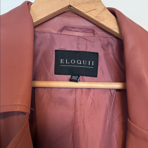 Eloquii faux leather jacket size 18-20 mauve pink color like new - Picture 3 of 6
